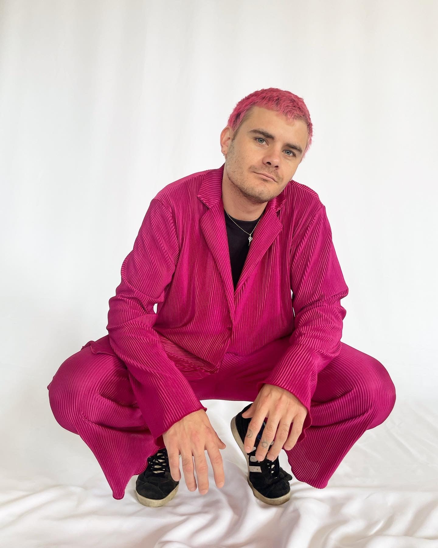 Cerise Plisse Set