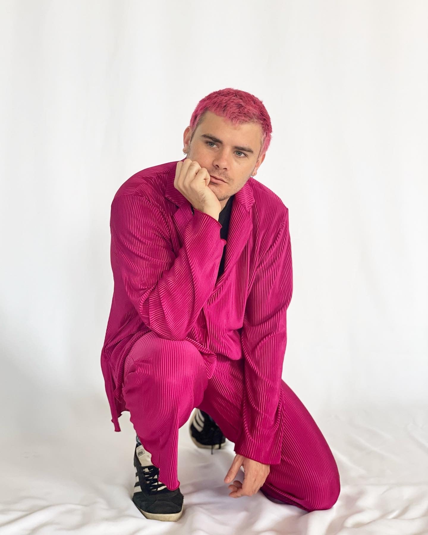 Cerise Plisse Set