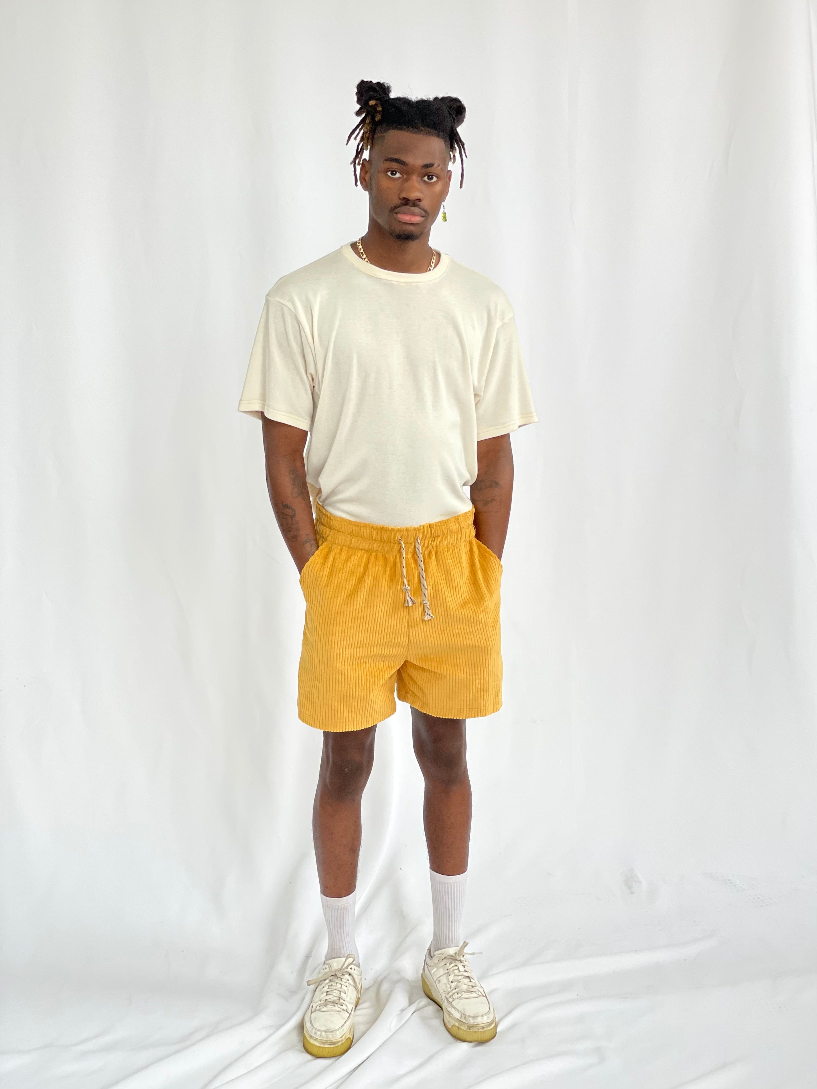 Mustard yellow outlet shorts